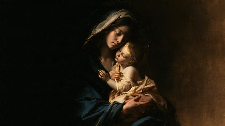 Virgin Mary and Child Jesus - Black and Gold · Landscape n° 14