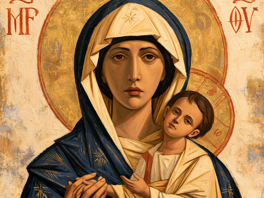 Virgin Mary and Child Jesus - Contemporary Byzantine · Landscape n° 3