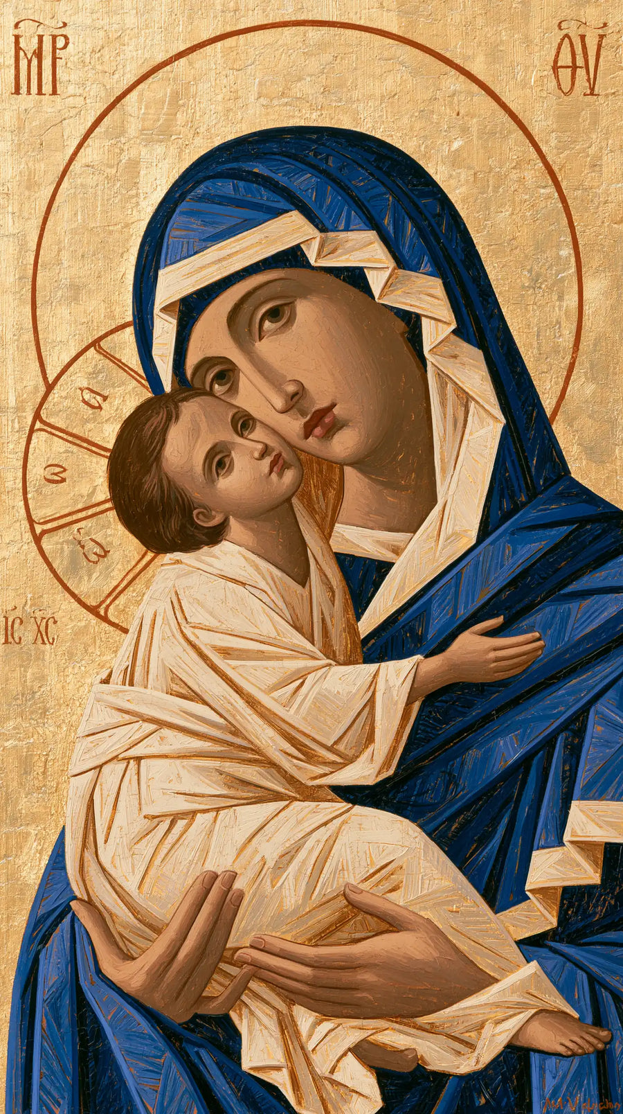 Virgin Mary and Child Jesus - Contemporary Byzantine · Portrait n° 2
