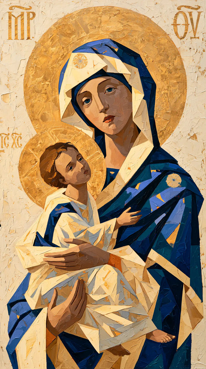 Virgin Mary and Child Jesus - Contemporary Byzantine · Portrait n° 4