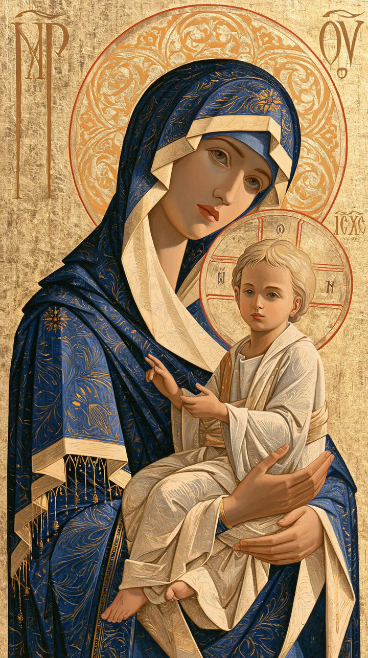 Virgin Mary and Child Jesus - Contemporary Byzantine · Portrait n° 5