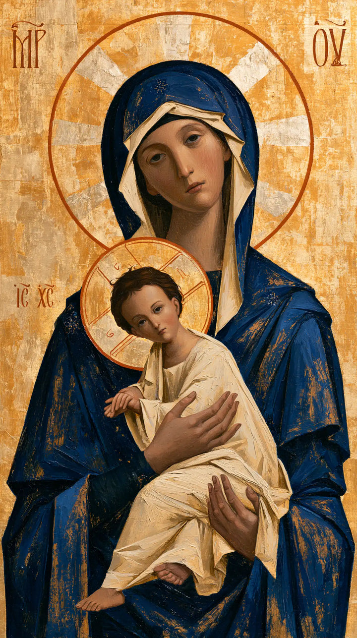 Virgin Mary and Child Jesus - Contemporary Byzantine · Portrait n° 19