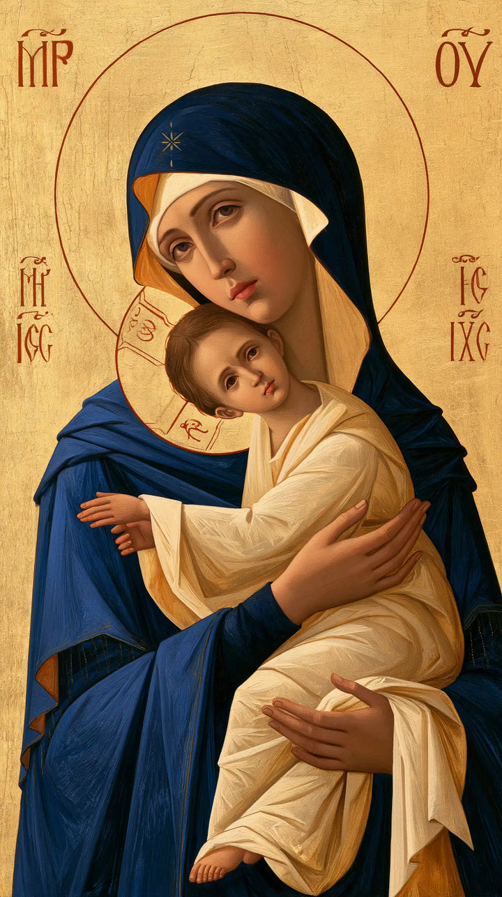 Virgin Mary and Child Jesus - Contemporary Byzantine · Portrait n° 22
