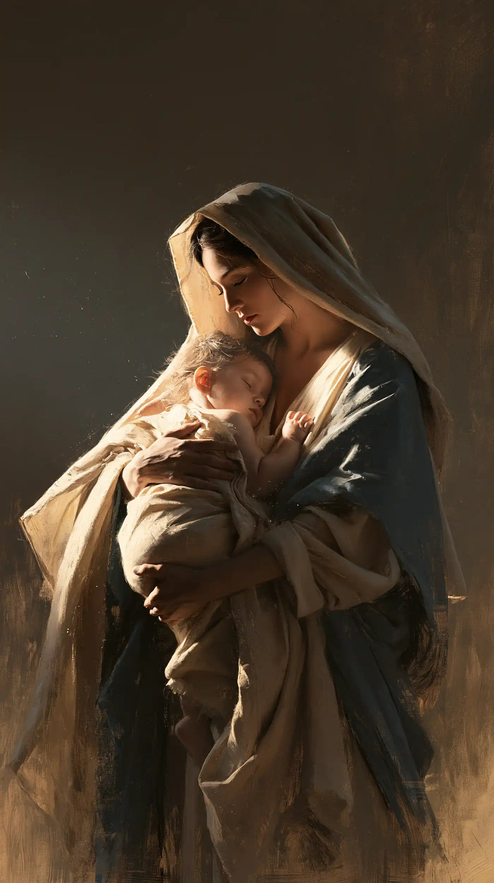the Virgin Mary and the Child Jesus in Contemporary Minimalism style, portrait Christian artwork no. 2