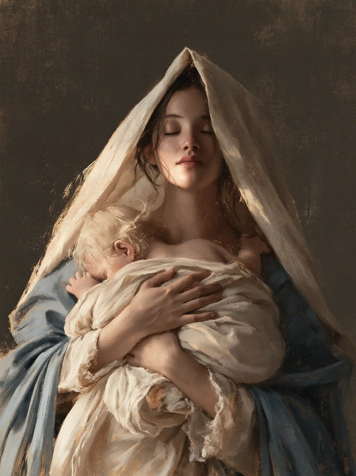 Virgin Mary and Child Jesus - Contemporary Minimalism · Portrait n° 5