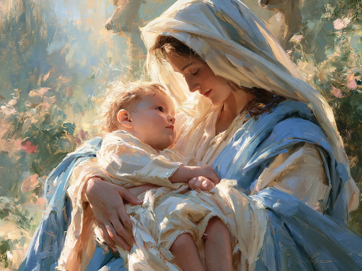 The Virgin and Child — The Gaze in the Garden of Light