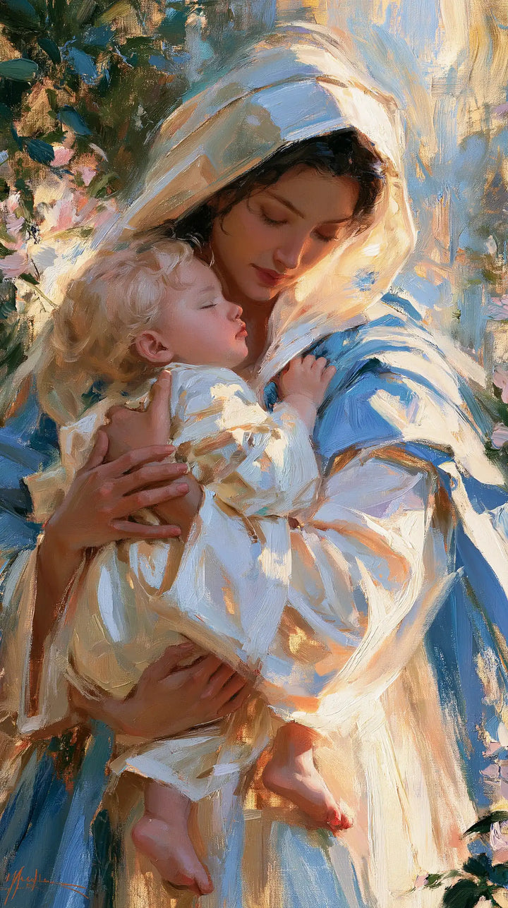 The Virgin and Child — Sleep in Apricot Reflections