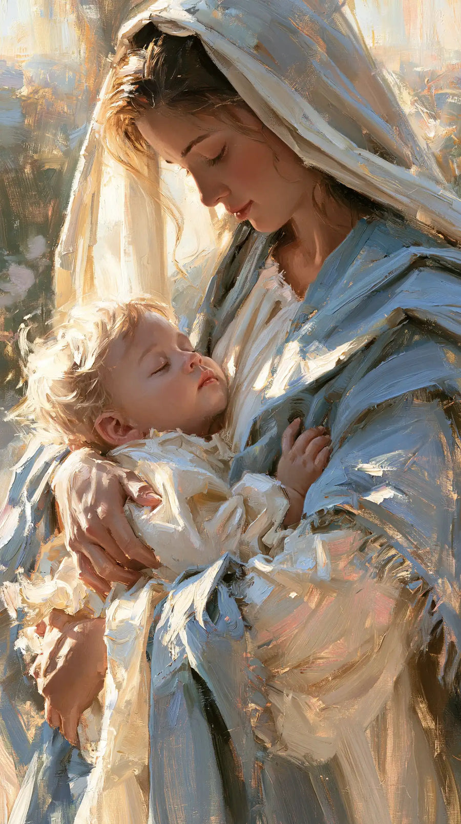 Virgin Mary and Child Jesus - Impressionist · Portrait n° 29