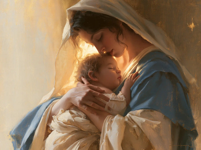 The Virgin and Child — A Kiss in the Light of Flowing Sleeves