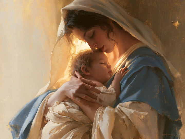The Virgin and Child — A Kiss in the Light of Flowing Sleeves