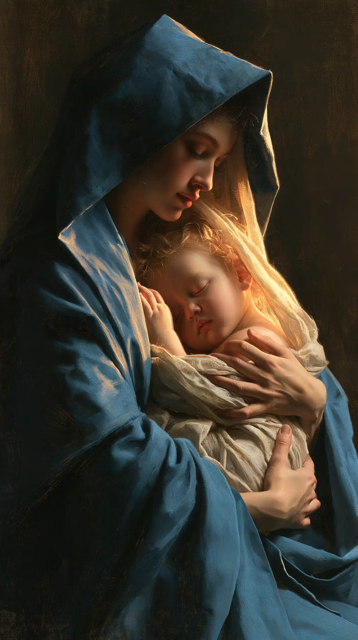 The Virgin and Child — Sleep in the Night-Coloured Shelter