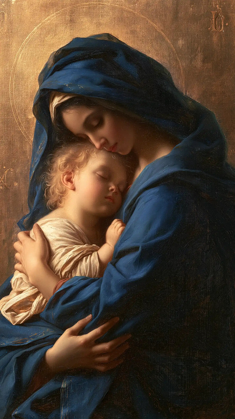 Virgin Mary and Child Jesus - Mary Protecting Jesus Beneath Her Mantle · Portrait n° 14