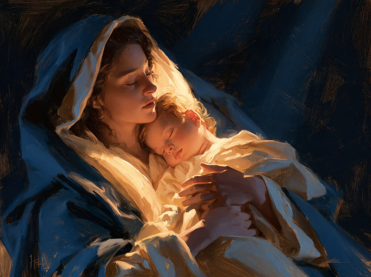 The Virgin and Child — The Vigil with a Face Turned into Blue