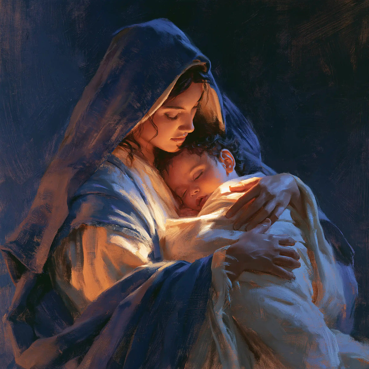The Virgin and Child — The Little Sleeper in the Orange Glow