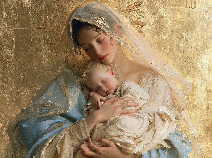 Virgin Mary and Child Jesus - Sacred Gold · Landscape n° 4