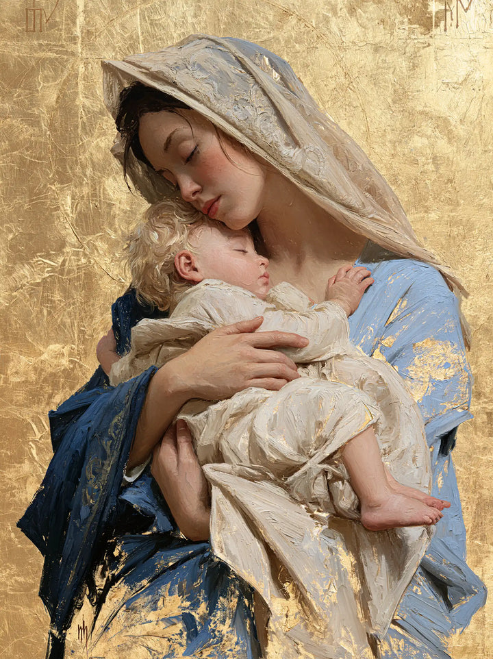 Virgin Mary and Child Jesus - Sacred Gold · Portrait n° 19
