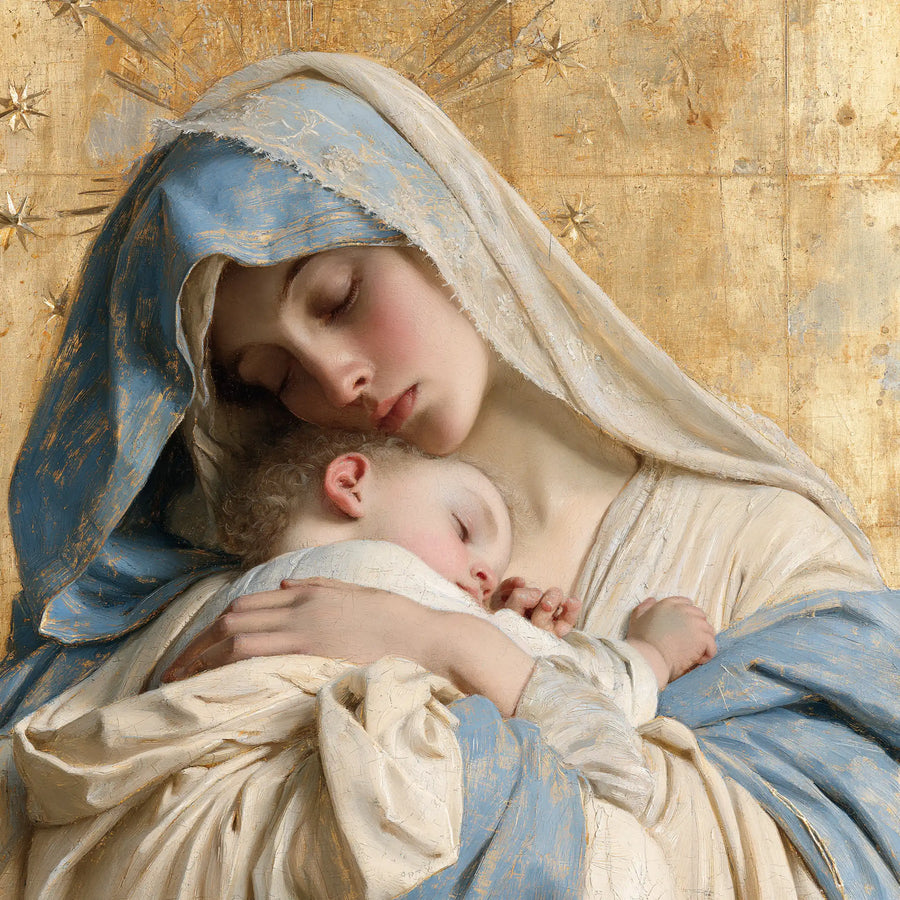 Virgin Mary and Child Jesus - Sacred Gold · Square n° 2