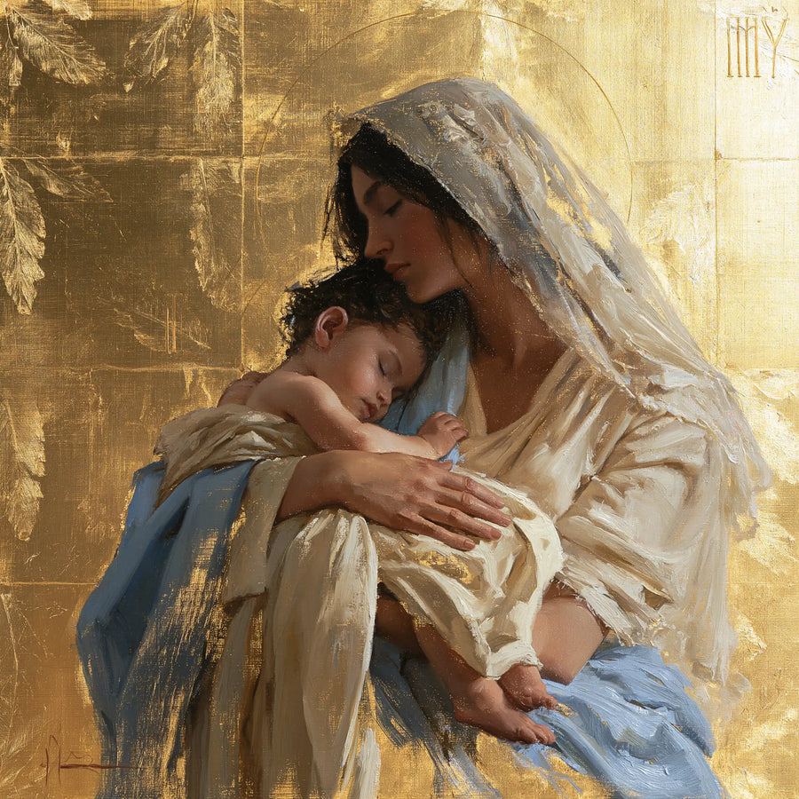 Virgin Mary and Child Jesus - Sacred Gold · Square n° 4