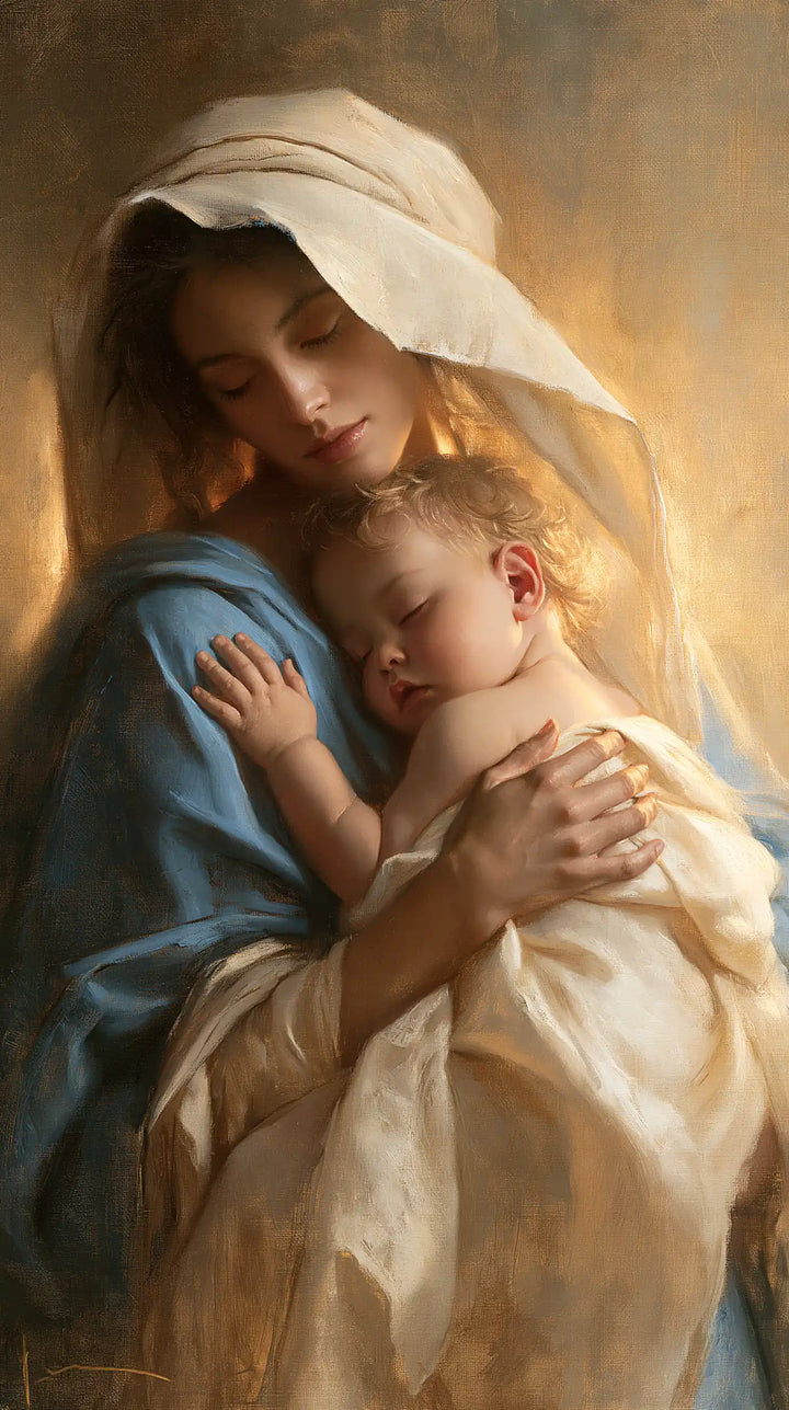 Virgin Mary and Child Jesus - Sacred Maternal Tenderness · Portrait n° 3