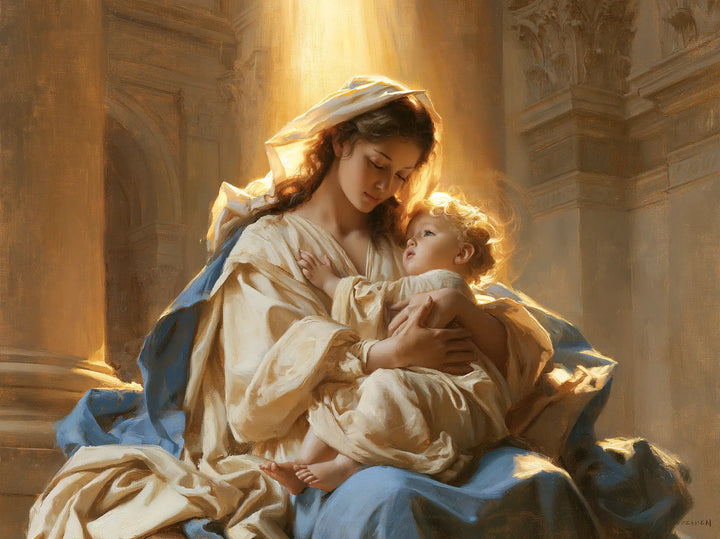The Virgin and Child — The Little Gaze in the Golden Cascade