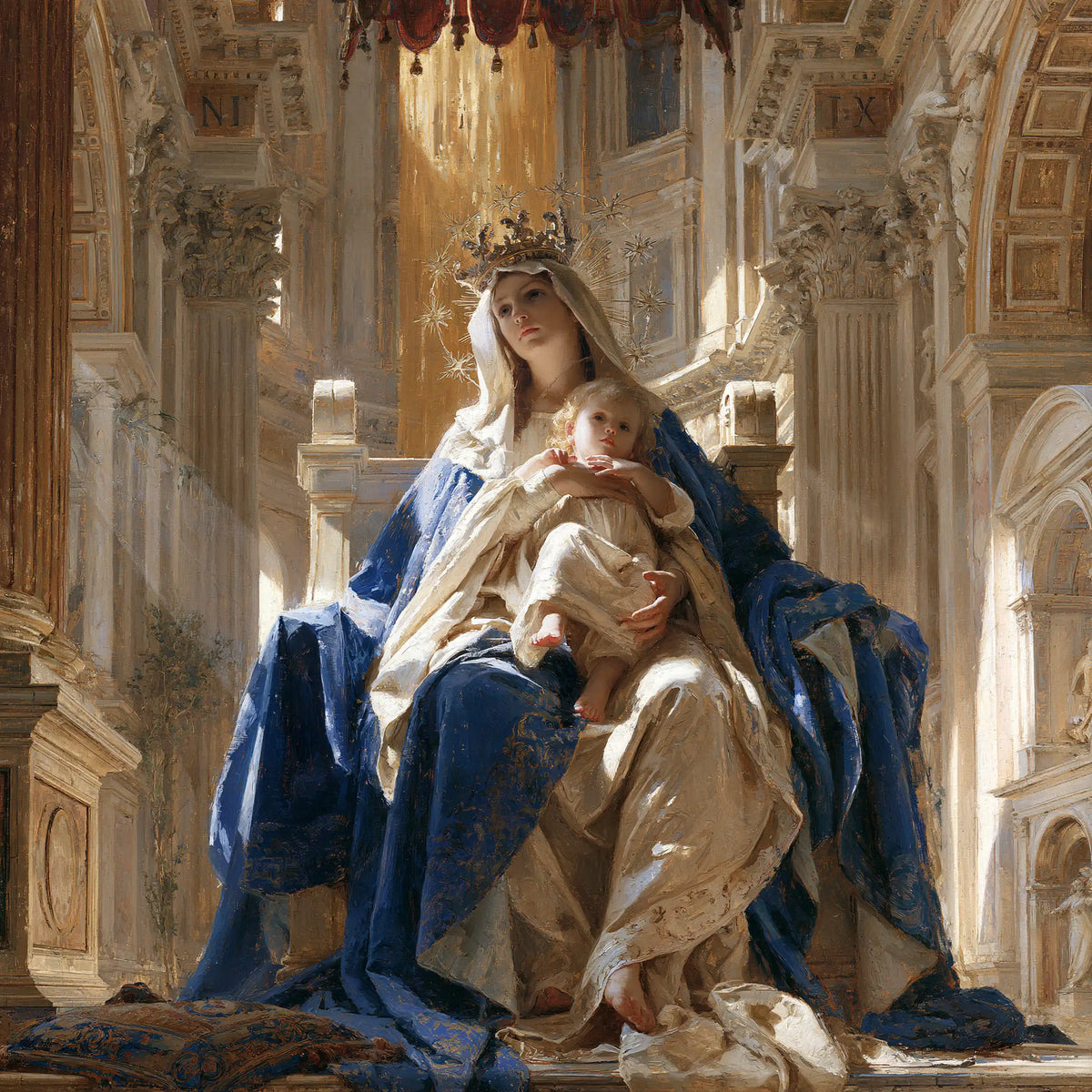 The Virgin and Child — The Throne Beneath the Scarlet Hanging