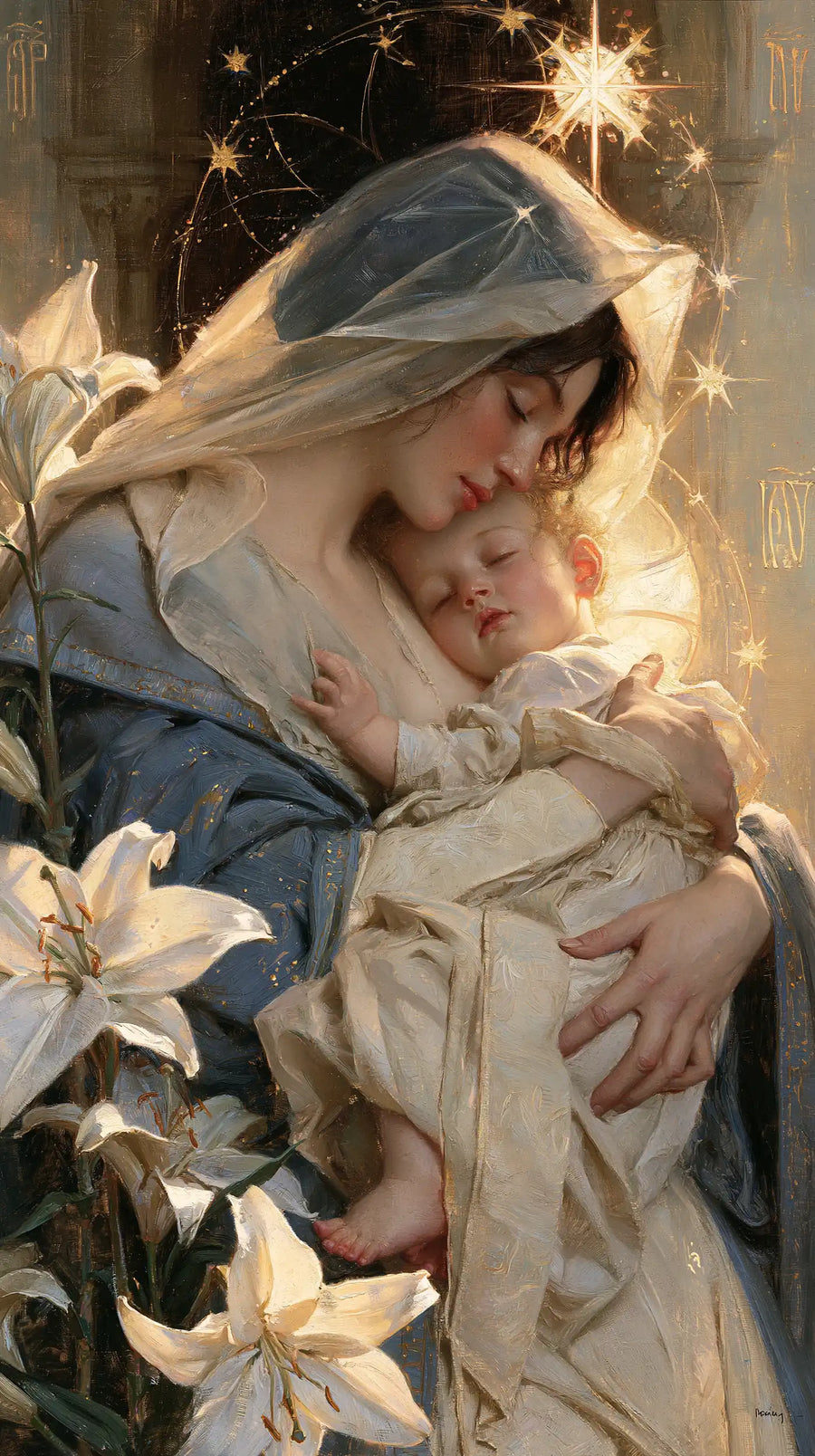 Virgin Mary and Child Jesus - Symbolist · Portrait n° 1