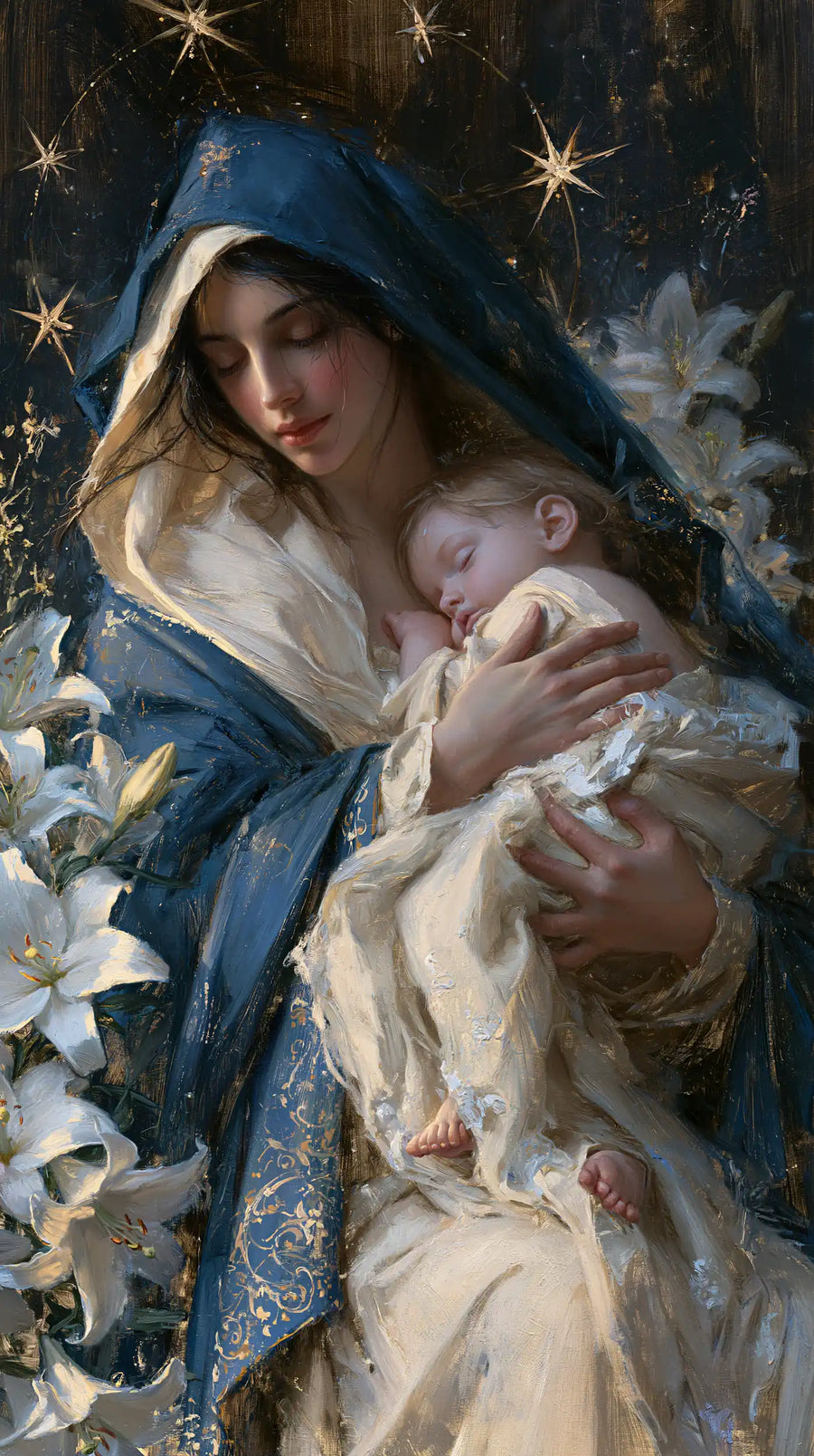Virgin Mary and Child Jesus - Symbolist · Portrait n° 3