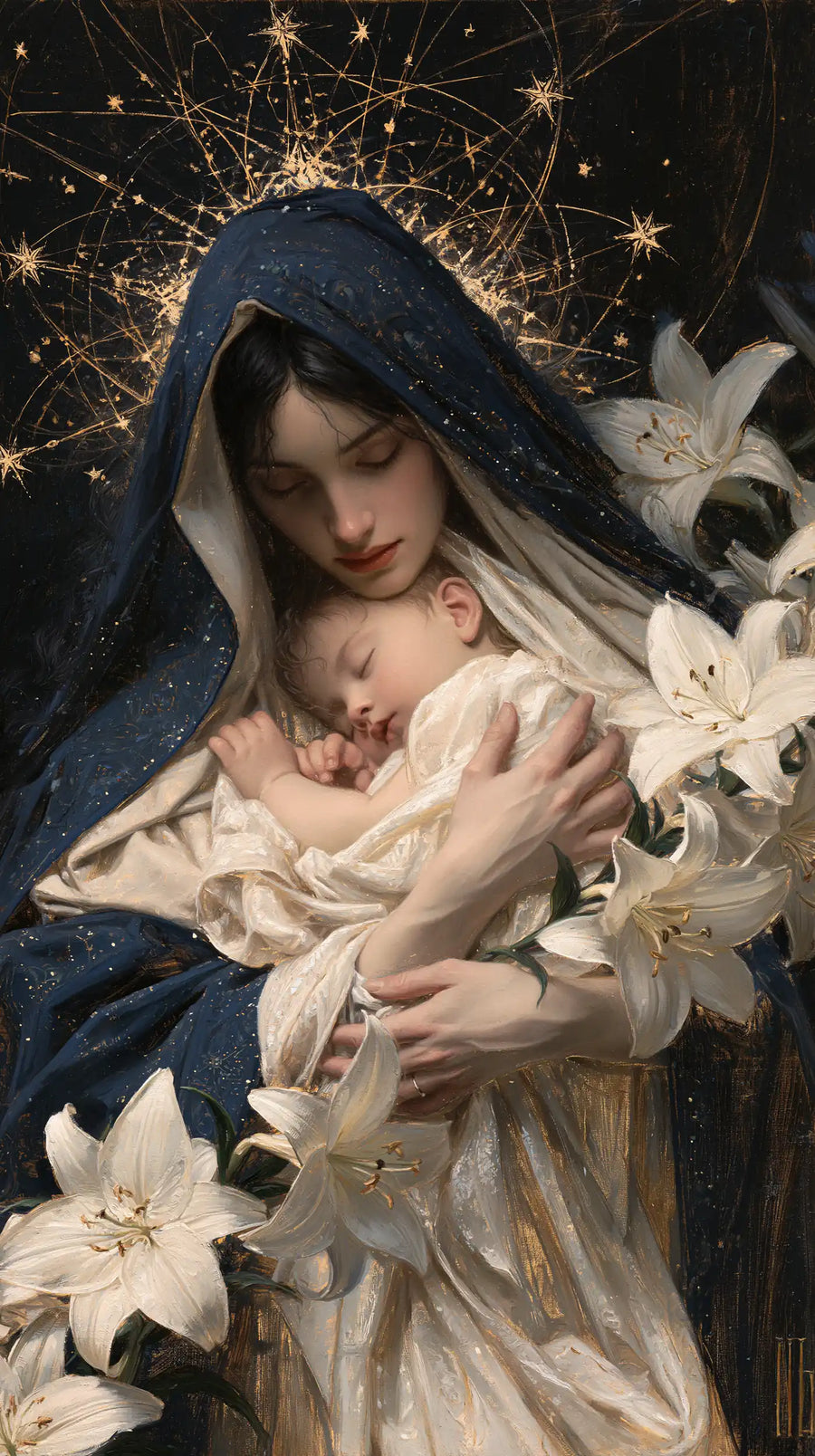 Virgin Mary and Child Jesus - Symbolist · Portrait n° 11