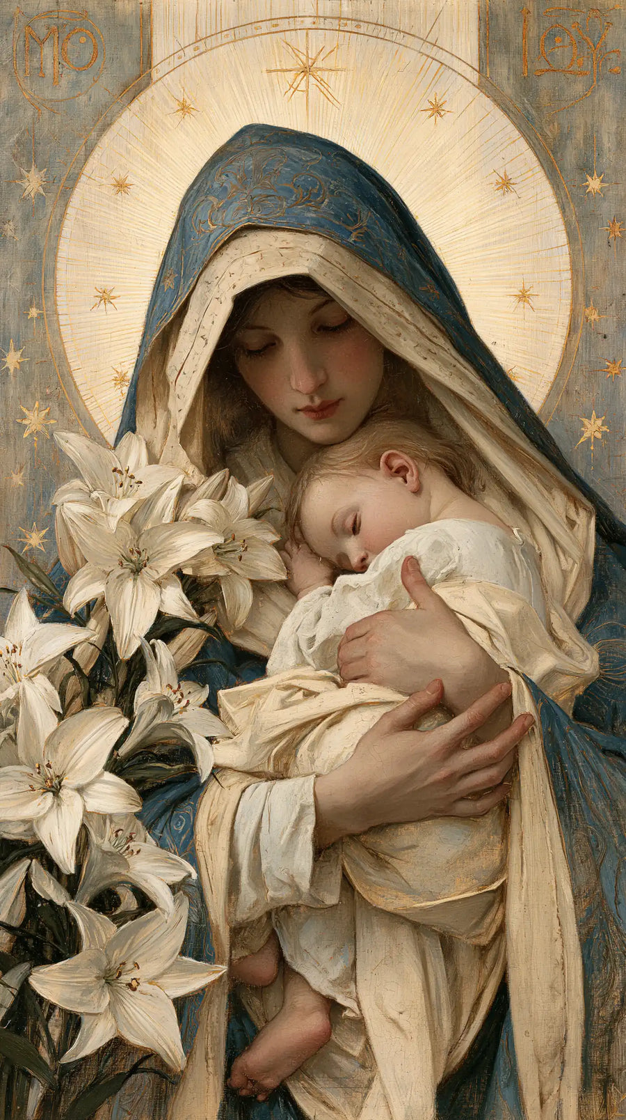 Virgin Mary and Child Jesus - Symbolist · Portrait n° 25