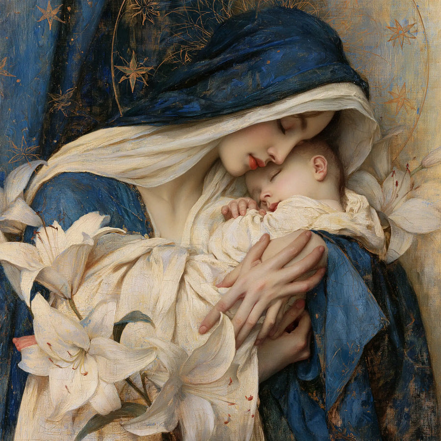 Virgin Mary and Child Jesus - Symbolist · Square n° 3