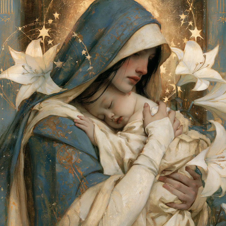 Virgin Mary and Child Jesus - Symbolist · Square n° 6