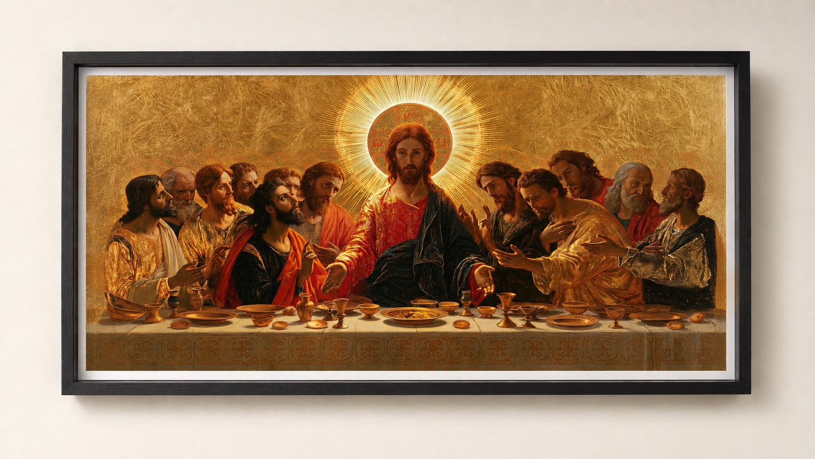 نفس طباعة Last Supper Fine Art في إطار صندوق أسود عميق