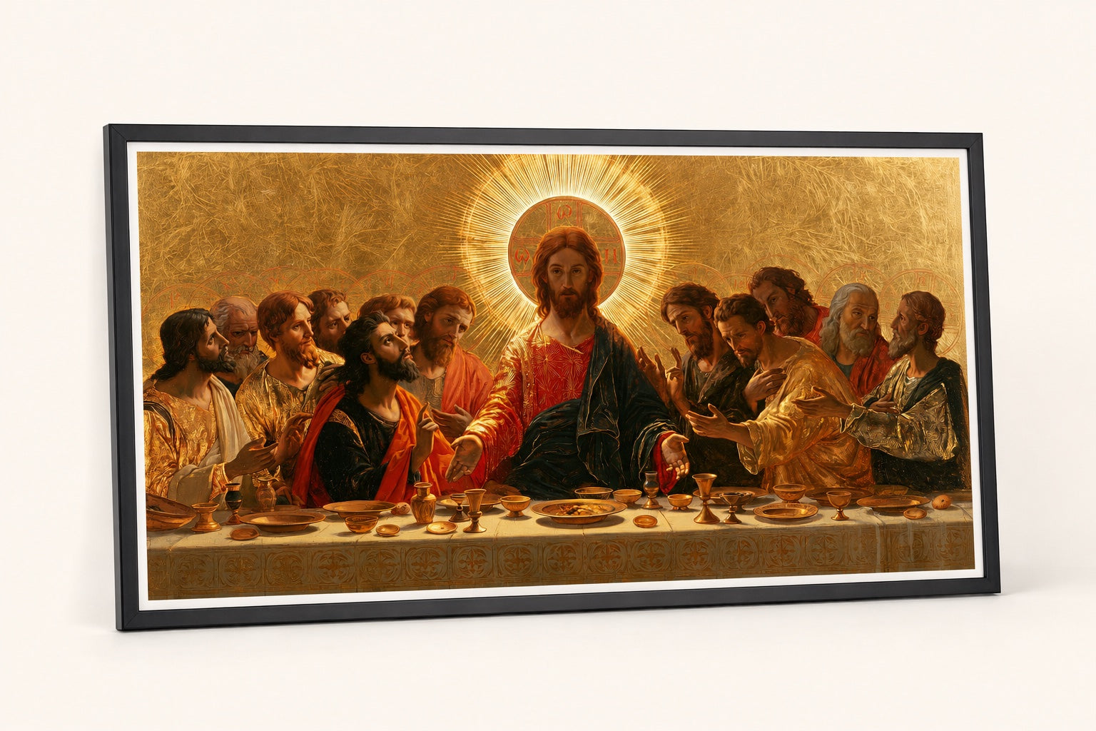 نفس طباعة Last Supper Fine Art في إطار كلاسيكي أسود رفيع