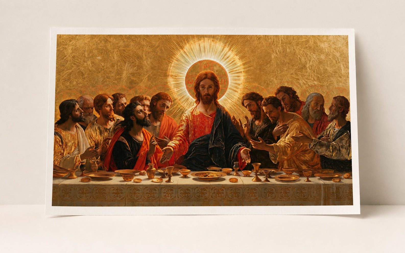 تم تقديم نفس العمل الفني للعشاء الأخير كنسخة ورقية غير مؤطرة Fine Art