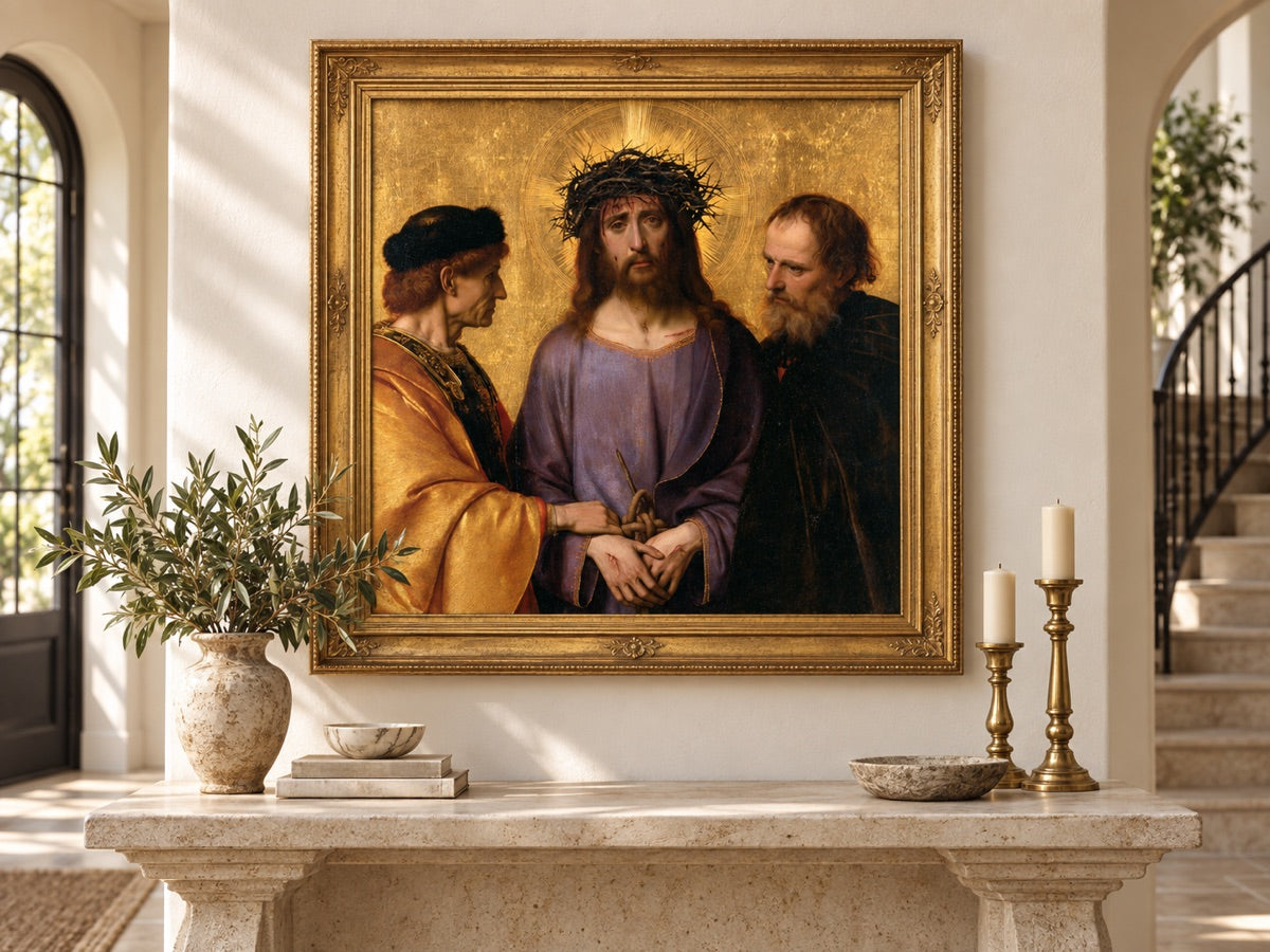 Ecce هومو — gold framed interior mockup